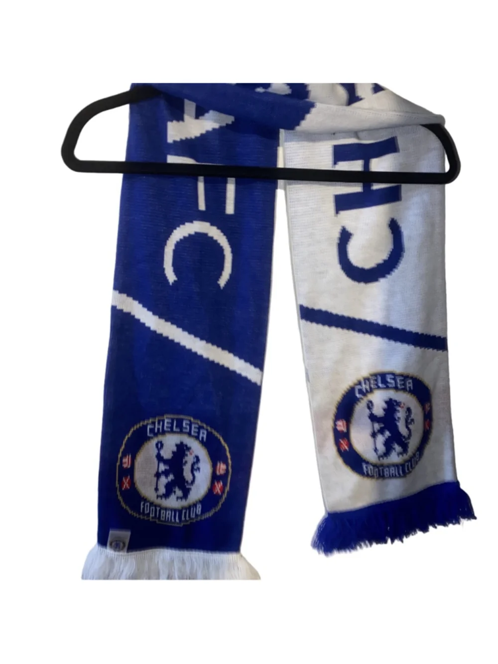 Men's Chelsea Football Club Blue White Knit Scarf